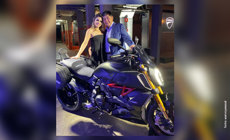 Ricardo Simohara no lançamento da Diavel 1260S. lançamento da Diavel 1260S