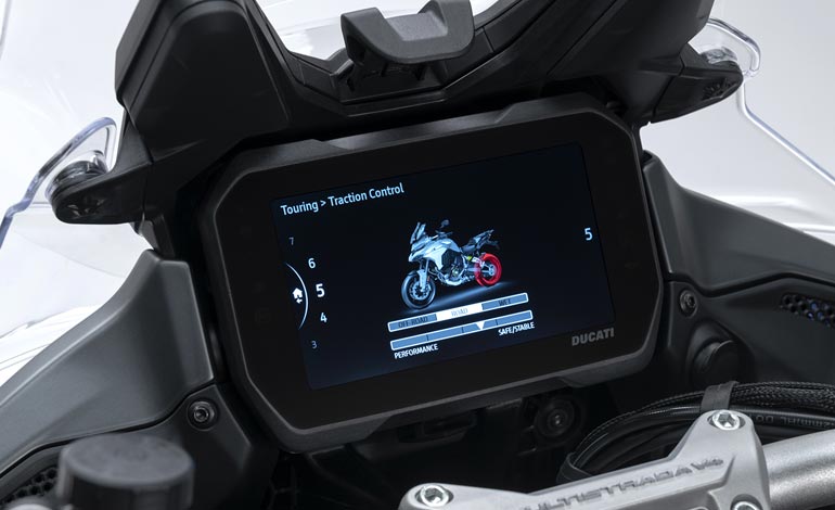 Painel de instrumentos TFT - Ficha técnica da Ducati Multistrada V4 S